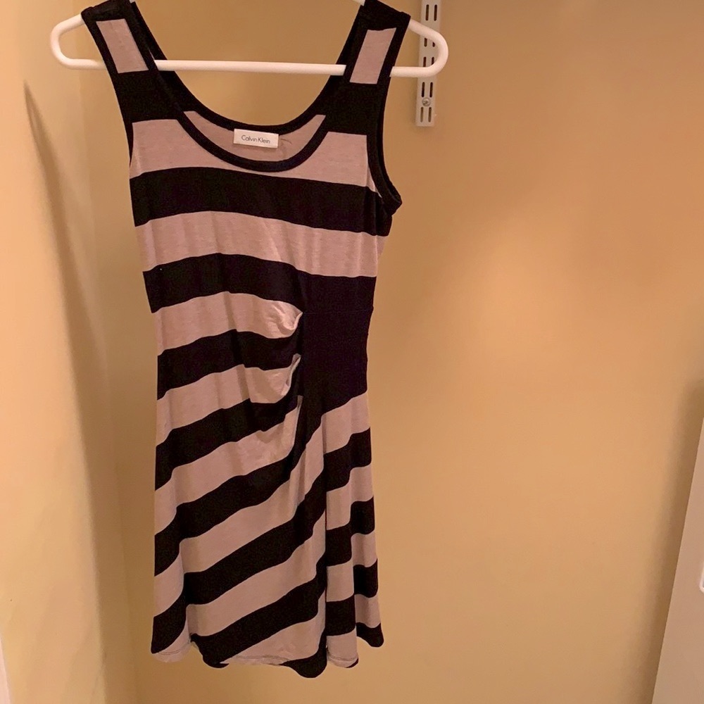 Calvin Klein Soft Striped Sleeveless Dress